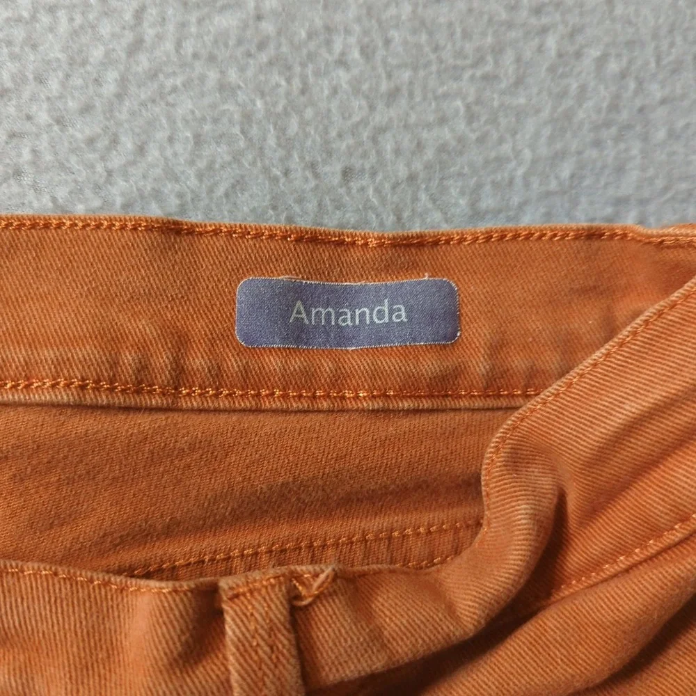 Gloria Vanderbilt Amanda‎ High Rise Tapered Jeans Burnt Orange Rust Womens 14